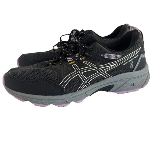 Asics Shoes - Women’s Size 10 WIDE Asics Gel Venture 8 Trail Running Shoes Black Grey Purple